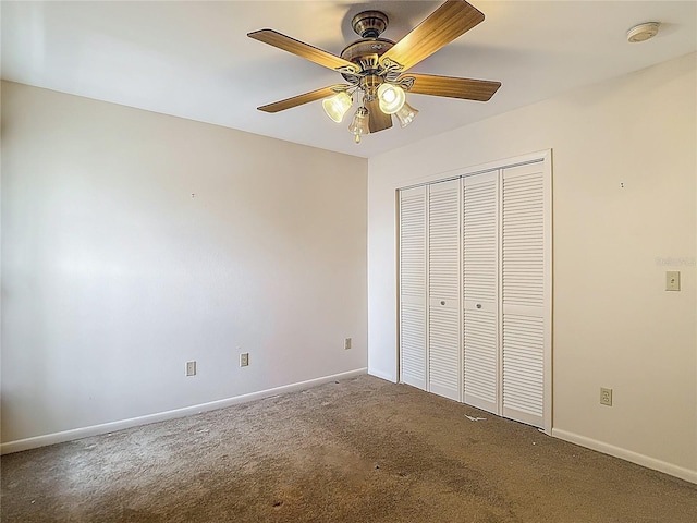 1906 White Cedar Way, Brandon, FL 33511 - unfurnished bedroom featuring carpet, a closet, and a ceiling fan