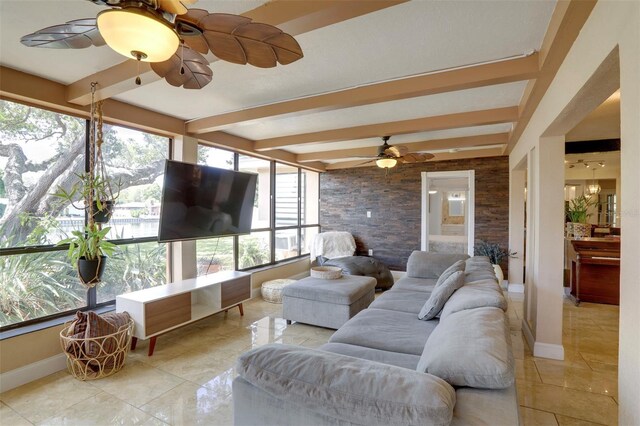 10730 52nd Ave N, Saint Petersburg, FL 33708 - sunroom with beam ceiling