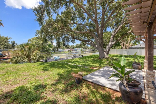 10730 52nd Ave N, Saint Petersburg, FL 33708 - view of yard featuring a water view and a patio area