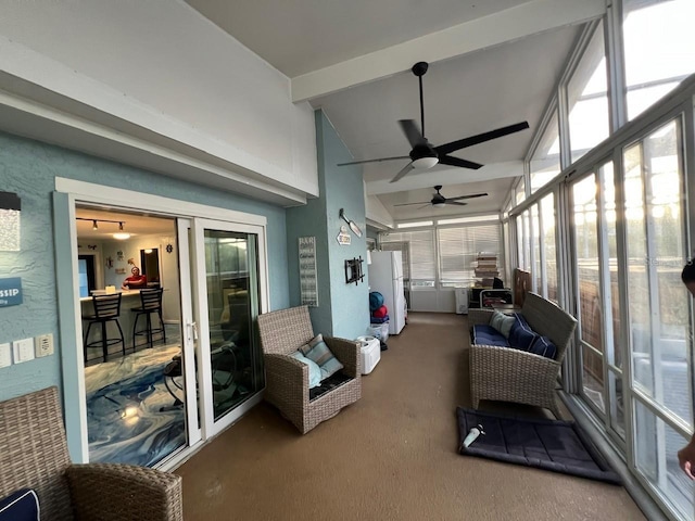 6531 Seaview Blvd, Hudson, FL 34667 - sunroom with ceiling fan