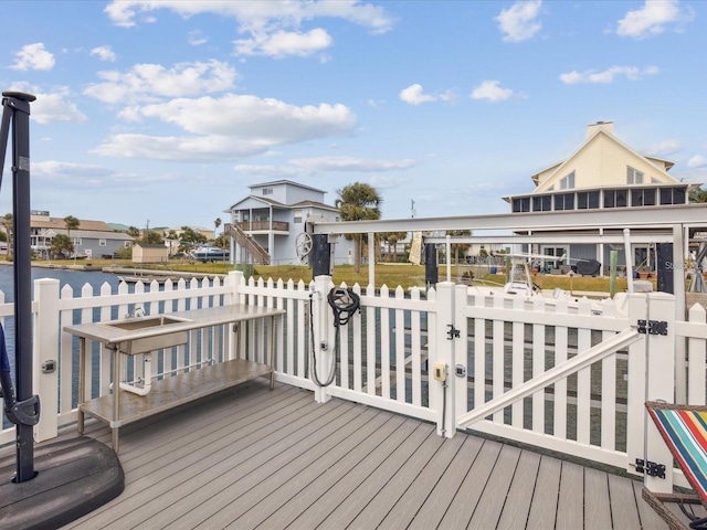 6531 Seaview Blvd, Hudson, FL 34667 - wooden deck with a gate