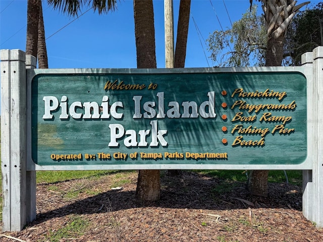 view of community sign