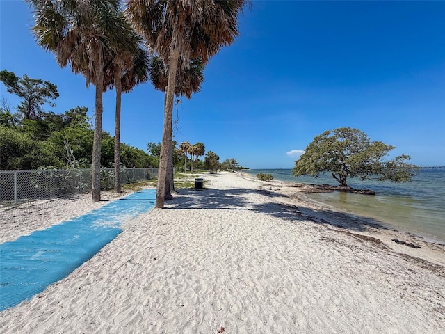 view of home's community with a water view