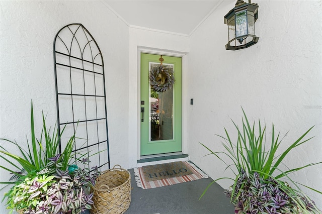 1313 W Carissa Ct, Tampa, FL 33604 - doorway to property with stucco siding