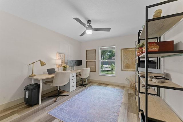 1313 W Carissa Ct, Tampa, FL 33604 - office space with a ceiling fan and wood finished floors