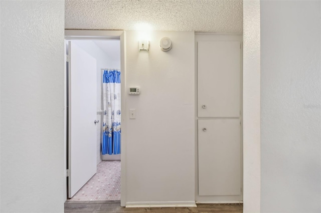 2310 Denmark St Unit 34, Clearwater, FL 33763 - corridor featuring a textured ceiling and wood finished floors