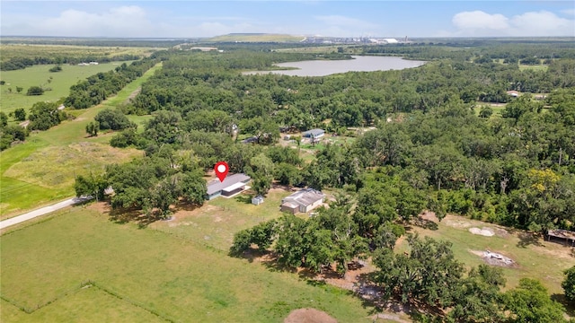9819 Allen Rd, Lithia, FL 33547 - aerial view of property's location with a nearby body of water and a forest