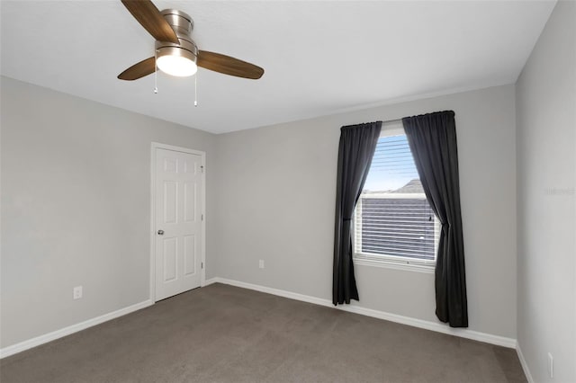 1613 Cabbage Key Dr, Ruskin, FL 33570 - spare room featuring carpet flooring and ceiling fan