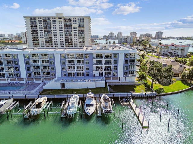 415 Island Way Unit 507, Clearwater Beach, FL 33767 - view of urban area with a large body of water and apartment complex / building