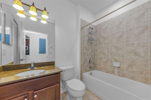 5030 Herring Ct, New Port Richey, FL 34652 - full bath featuring vanity, shower / bath combination, and tile patterned flooring