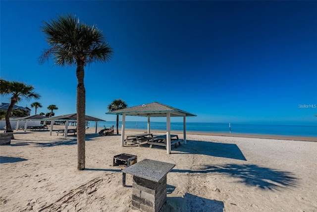 5030 Herring Ct, New Port Richey, FL 34652 - surrounding community with a gazebo and view of water and beach