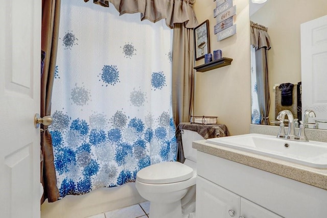 7101 Bucks Ford Dr, Riverview, FL 33578 - full bathroom with vanity and tile patterned floors