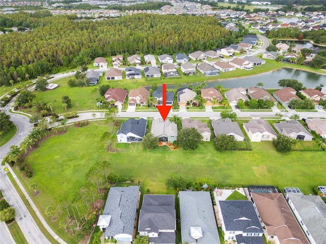 4512 Pointe O Woods Dr, Wesley Chapel, FL 33543 - aerial overview of property's location with nearby suburban area and a nearby body of water