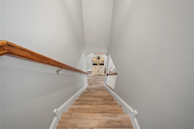 4512 Pointe O Woods Dr, Wesley Chapel, FL 33543 - stairs with wood finished floors and baseboards