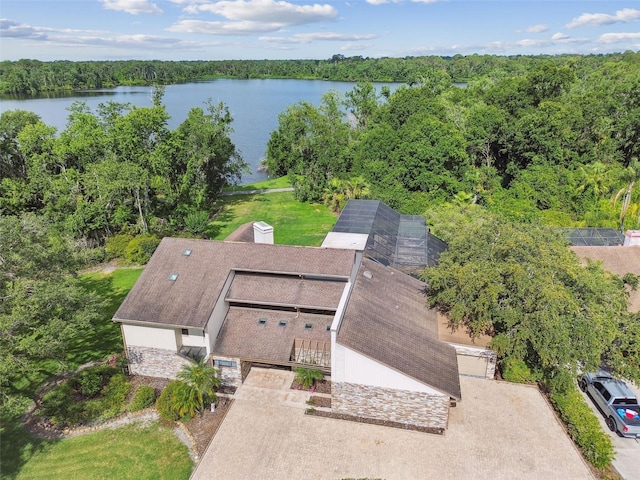 2103 N Golfview Dr, Plant City, FL 33566 - aerial view of property and surrounding area featuring a large body of water and a heavily wooded area