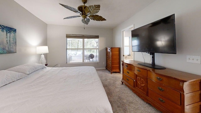 7010 Kendall Heath Way, Land O Lakes, FL 34637 - bedroom featuring light carpet and a ceiling fan