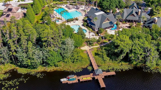 7010 Kendall Heath Way, Land O Lakes, FL 34637 - aerial overview of property's location featuring a pool area and a nearby body of water