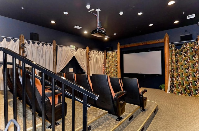 7010 Kendall Heath Way, Land O Lakes, FL 34637 - carpeted home theater room with recessed lighting