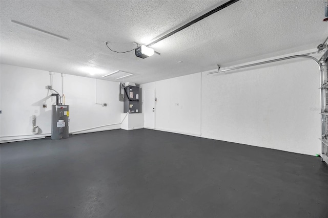 734 Flamingo Dr, Apollo Beach, FL 33572 - garage with electric water heater, heating unit, and a garage door opener