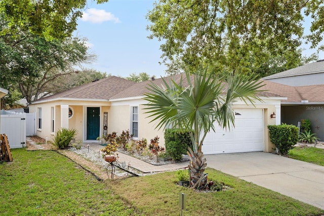 8526 Quarter Horse Dr, Riverview, FL 33578 - view of front of home with a garage, stucco siding, concrete driveway, and a shingled roof