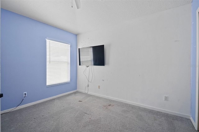 8526 Quarter Horse Dr, Riverview, FL 33578 - carpeted empty room featuring a textured ceiling and ceiling fan