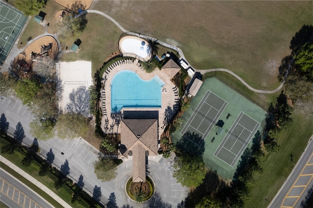 17509 Queensland St, Land O Lakes, FL 34638 - aerial view of a pool