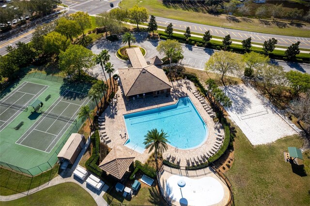 17509 Queensland St, Land O Lakes, FL 34638 - drone / aerial view of a pool