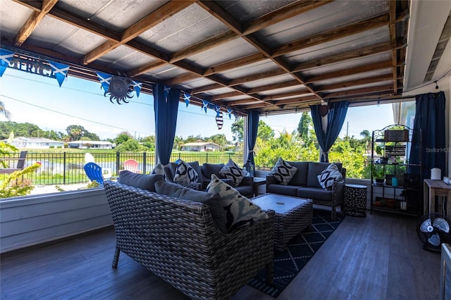 3312 Kenmore Dr, Sarasota, FL 34231 - wooden terrace with an outdoor living space