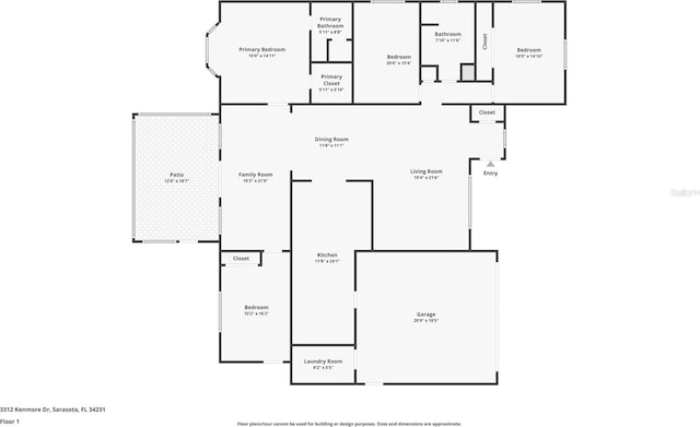 3312 Kenmore Dr, Sarasota, FL 34231 - view of floor plan / room layout