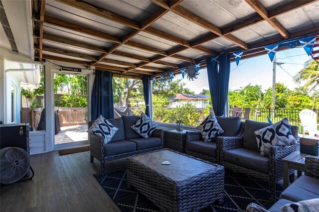 3312 Kenmore Dr, Sarasota, FL 34231 - view of patio / terrace with an outdoor living space