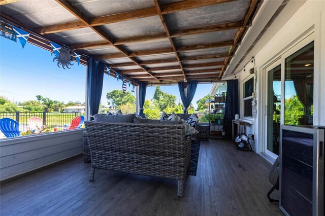 3312 Kenmore Dr, Sarasota, FL 34231 - wooden terrace featuring outdoor lounge area