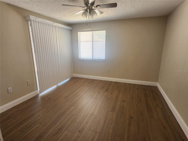 209 Corkwood Ln, Oldsmar, FL 34677 - empty room with ceiling fan, wood finished floors, and a textured ceiling