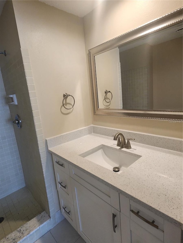 209 Corkwood Ln, Oldsmar, FL 34677 - full bath featuring vanity, a stall shower, and tile patterned floors