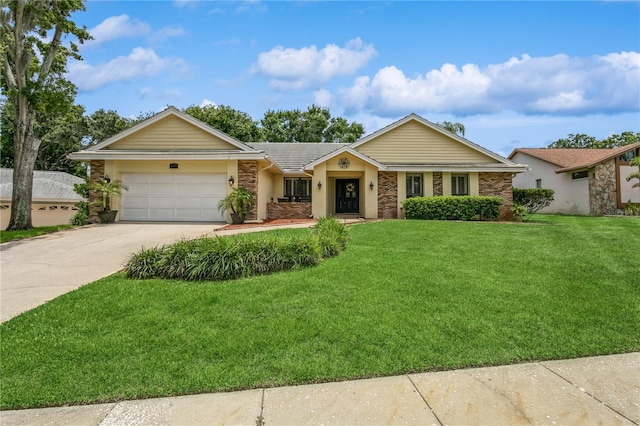3262 Westcott Ct, Palm Harbor, FL 34684 - ranch-style home featuring a garage, driveway, and a front yard