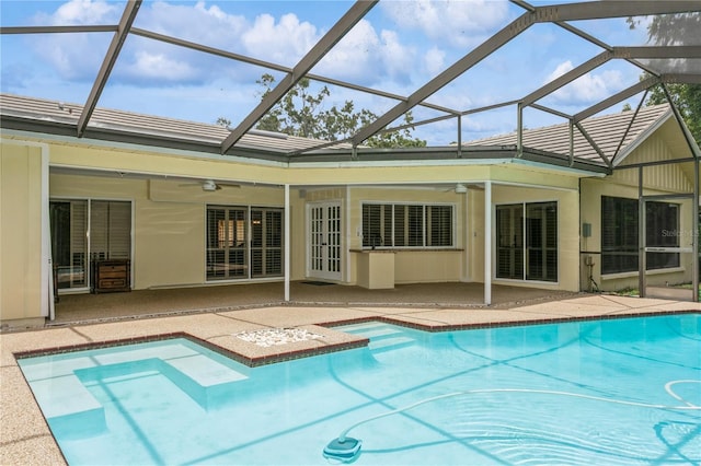 3262 Westcott Ct, Palm Harbor, FL 34684 - swimming pool with a ceiling fan and a patio