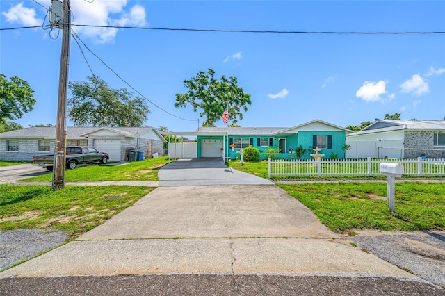 5107 Pine St, Seffner, FL 33584 - single story home with a fenced front yard, concrete driveway, and a garage