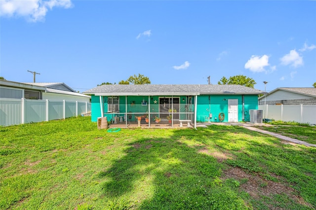 5107 Pine St, Seffner, FL 33584 - rear view of house with a fenced backyard