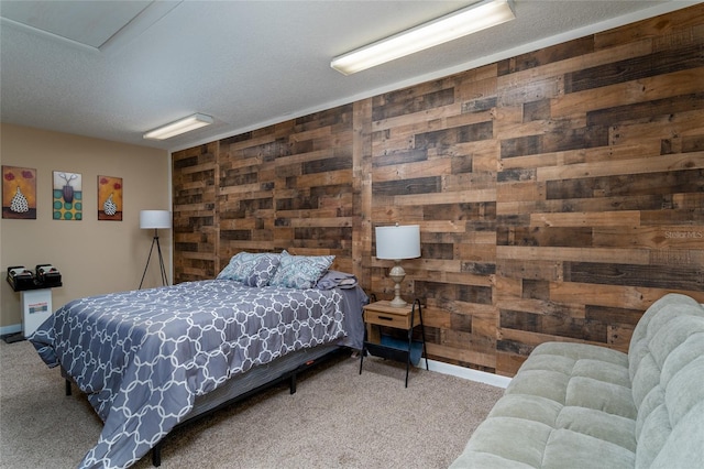 5340 Cobblestone Ct, Wesley Chapel, FL 33543 - bedroom with wood walls and carpet floors