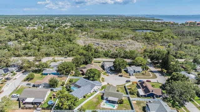 1304 Cedar Ct, Tarpon Springs, FL 34689 - aerial view of residential area with a nearby body of water and a heavily wooded area