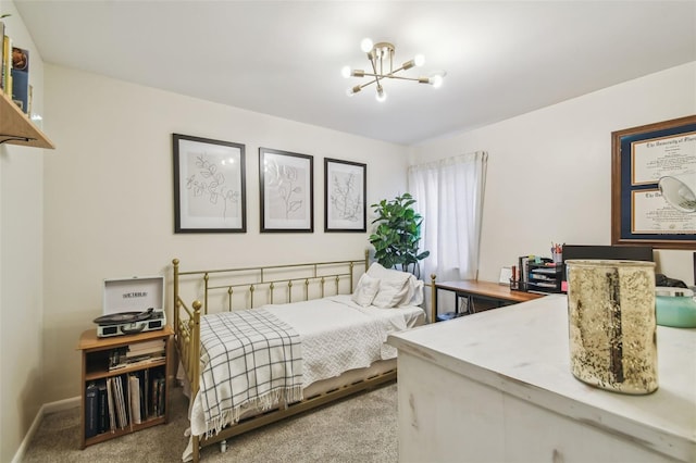 4114 Pinelake Ln Unit 202, Tampa, FL 33618 - bedroom featuring a chandelier and carpet floors