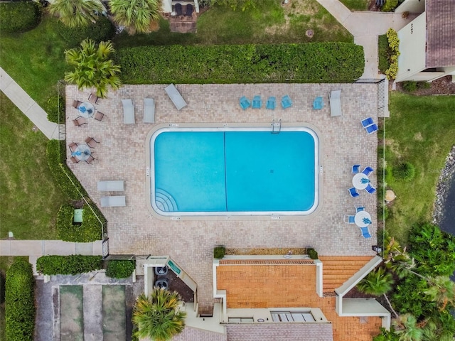 4114 Pinelake Ln Unit 202, Tampa, FL 33618 - view from above of property featuring a pool
