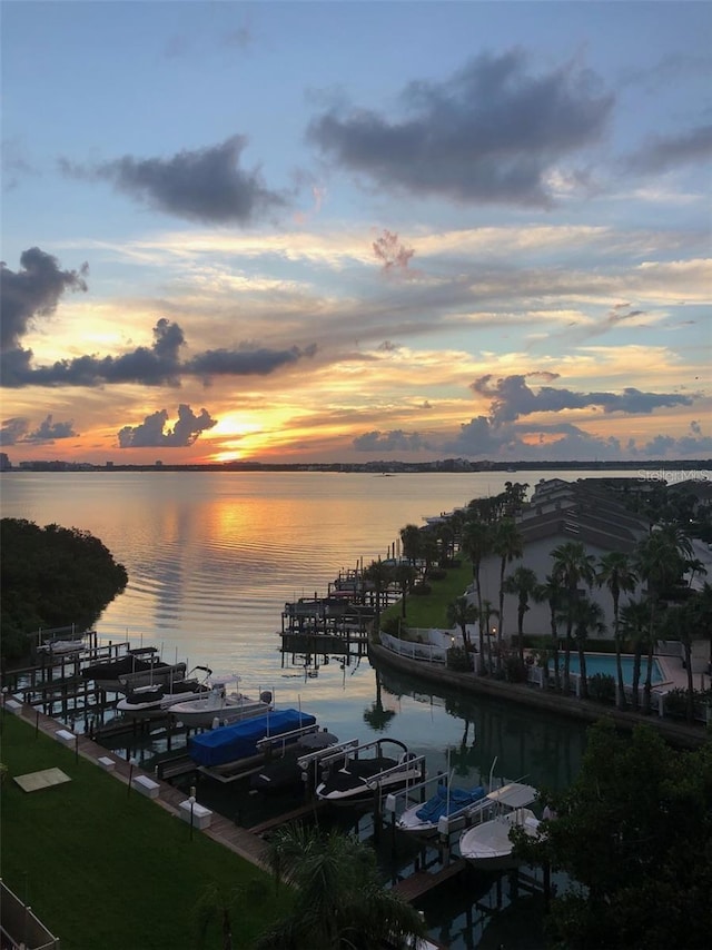 1591 Gulf Blvd Unit 304S, Clearwater Beach, FL 33767 - water view with boat lift and a boat dock