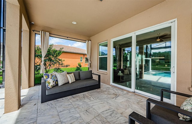29038 Picana Ln, Wesley Chapel, FL 33543 - view of patio featuring an outdoor living space