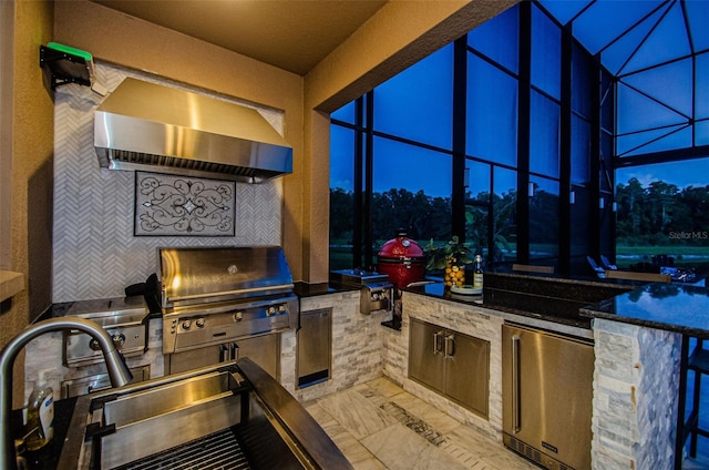 29038 Picana Ln, Wesley Chapel, FL 33543 - view of patio with area for grilling and a lanai
