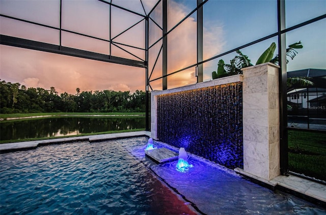 29038 Picana Ln, Wesley Chapel, FL 33543 - view of swimming pool with a water view