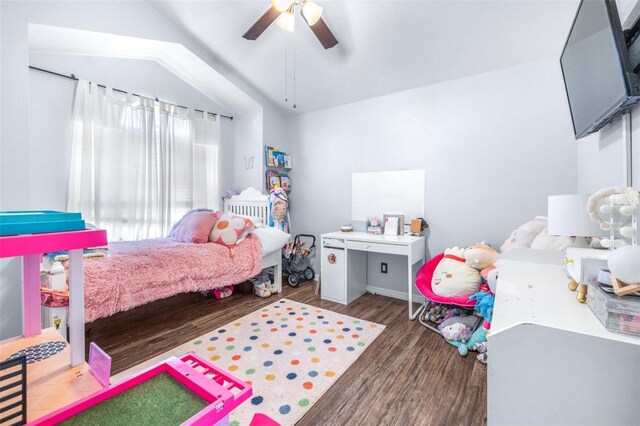3002 W Cleveland St Unit B9, Tampa, FL 33609 - bedroom featuring wood finished floors, lofted ceiling, and ceiling fan