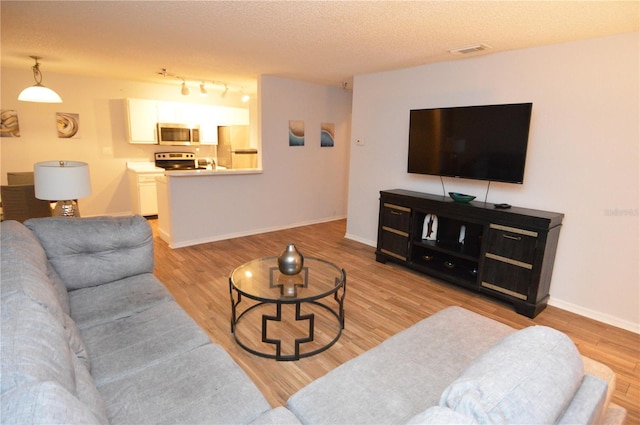 10265 Gandy Blvd N Unit 1409, Saint Petersburg, FL 33702 - living area featuring light wood-style flooring and a textured ceiling