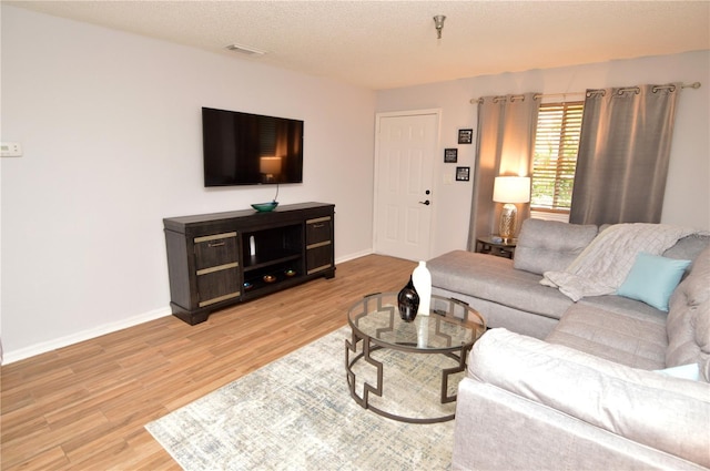 10265 Gandy Blvd N Unit 1409, Saint Petersburg, FL 33702 - living room featuring light wood-style floors and a textured ceiling