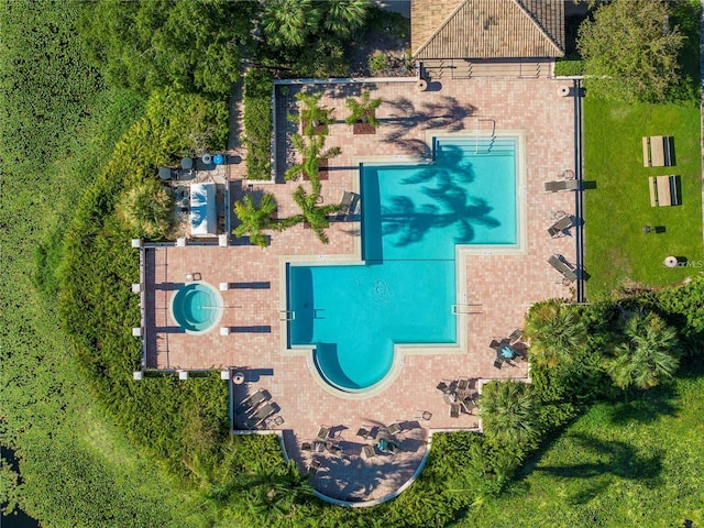 10265 Gandy Blvd N Unit 1409, Saint Petersburg, FL 33702 - view from above of property featuring a pool area