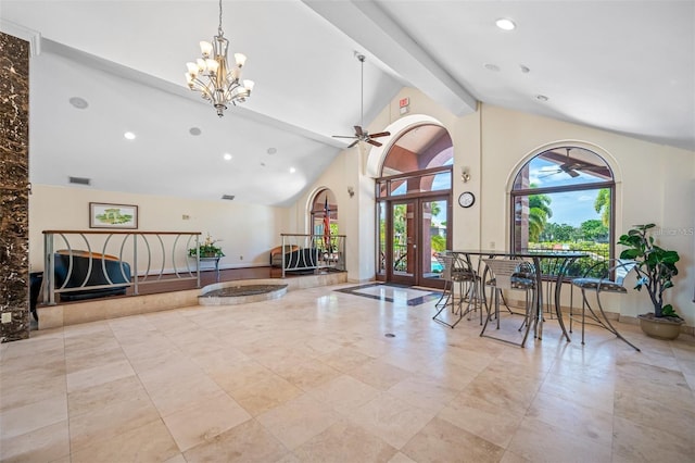 10265 Gandy Blvd N Unit 1409, Saint Petersburg, FL 33702 - community lobby with high vaulted ceiling, beam ceiling, and recessed lighting